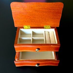 Small wooden jewelry box